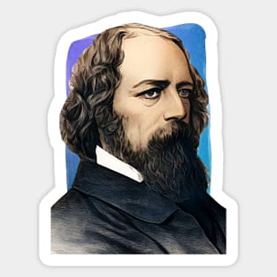 English Poet Alfred Tennyson, 1st Baron Tennyson illustration Sticker